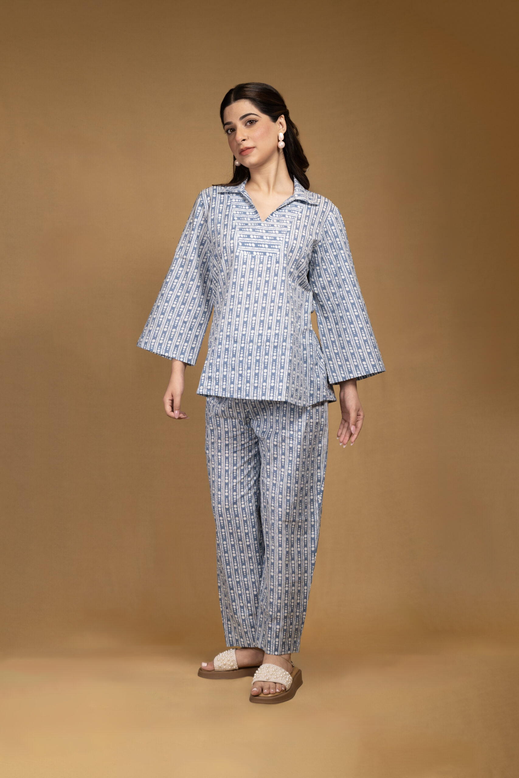 Blue dotted print co-ord set - Image 5