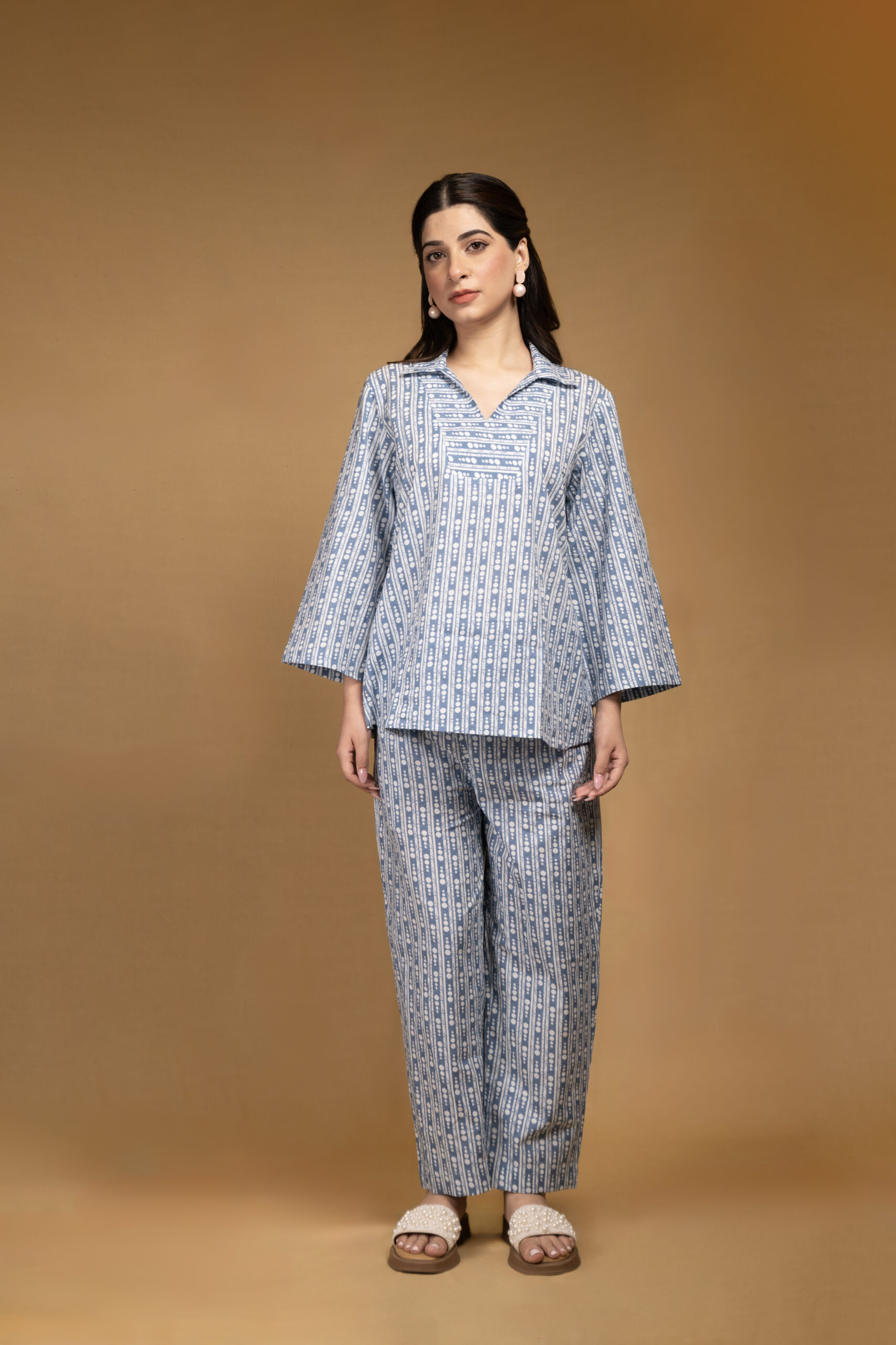 Blue dotted print co-ord set - Image 4