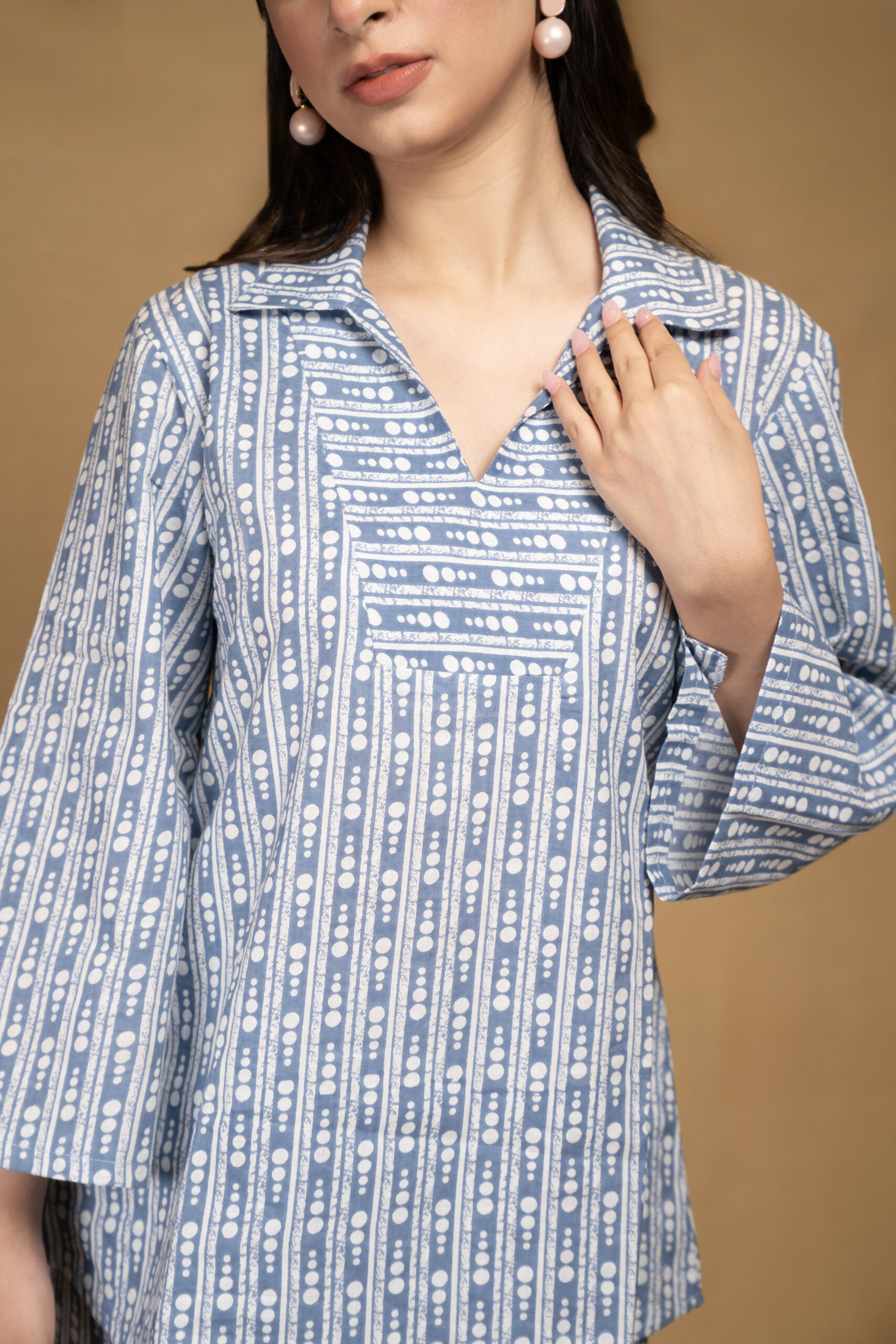 Blue dotted print co-ord set - Image 3